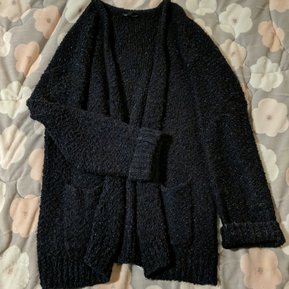 Chunky Navy Cardigan with pockets
